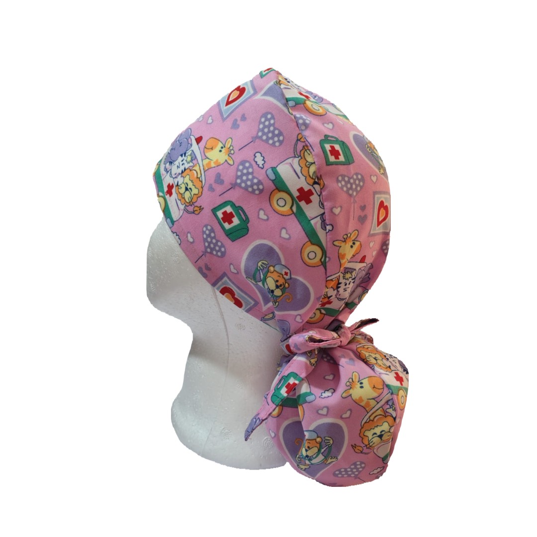 Cofia Mujer Rosada Estampada